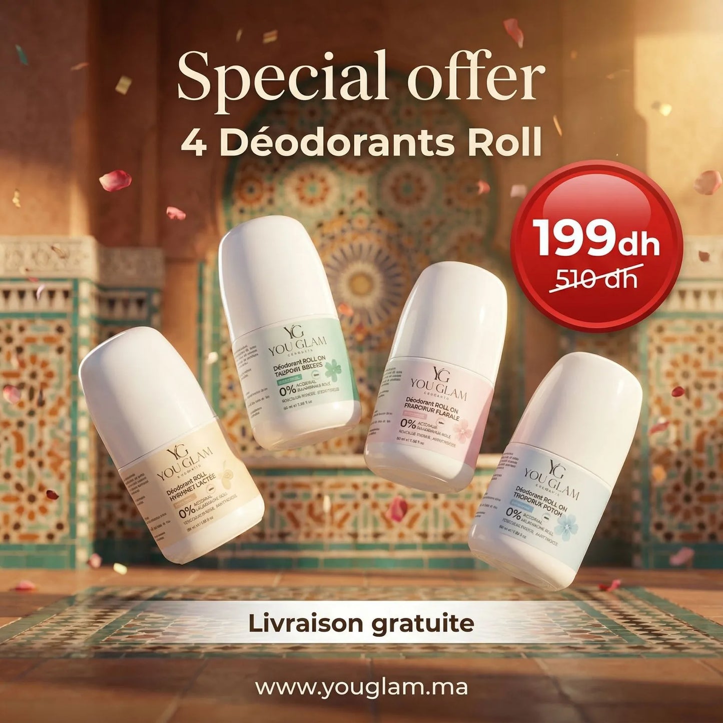 Pack Déodorant Roll – Fraîcheur & Confort (4 produits au choix + 1 offert)